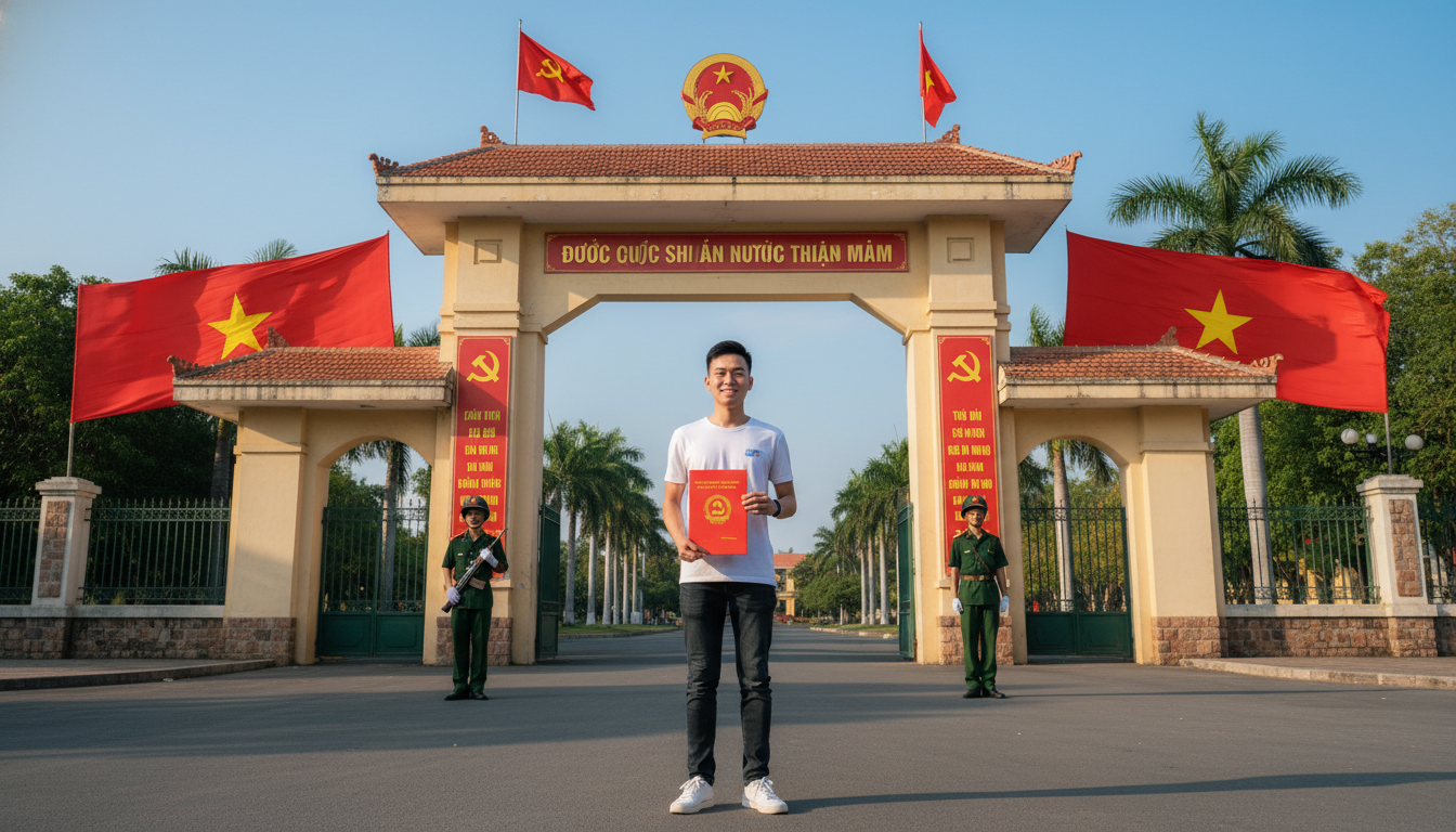 Học GDTX thi quân đội được không? 5 điều kiện chuẩn 2026 1 Học sinh hệ GDTX tại Việt Nam tự tin cầm hồ sơ đăng ký thi tuyển vào trường quân đội.